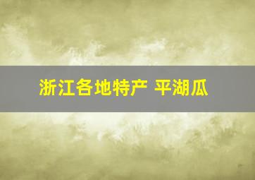 浙江各地特产 平湖瓜